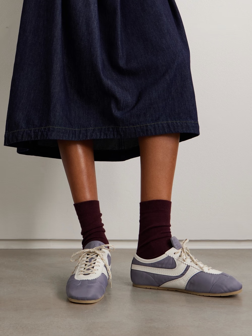 DRIES VAN NOTEN Leather-trimmed shell sneakers